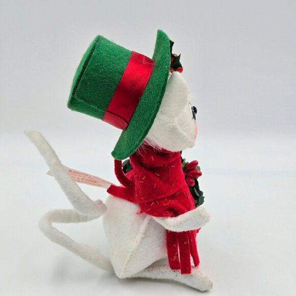 Annalee 2005 Christmas Mouse Green Hat Candy Canes Read - Picture 14 of 16
